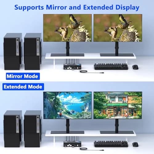 Buerlaseul HDMI KVM Switch 2 Monitors 2 Computers | 4K@60Hz Dual Monitor USB Switch thumbnail 9