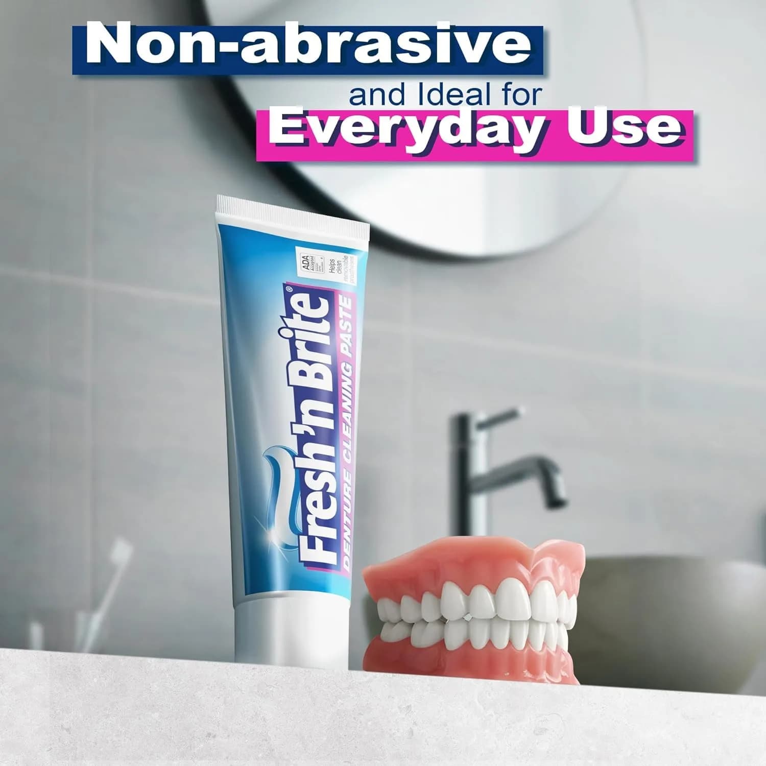 Fresh 'n Brite Denture Cleaner Paste Dual-Layer Mint 214g (7.6 oz) | ADA Accepted Formula - view 6
