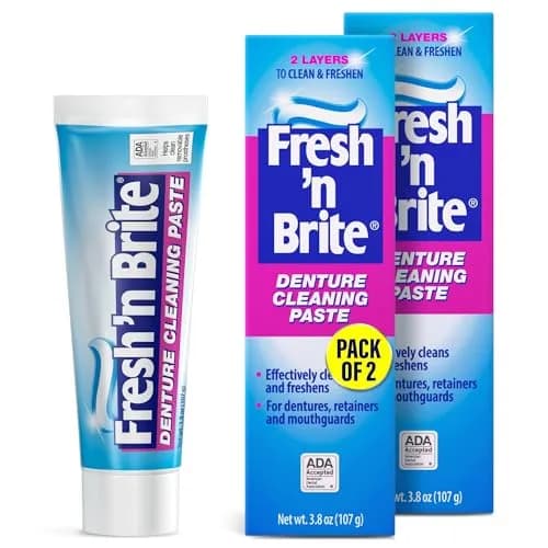 Fresh 'n Brite Denture Cleaner Paste Dual-Layer Mint 214g (7.6 oz) | ADA Accepted Formula thumbnail 1