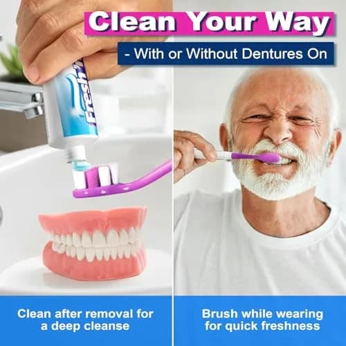 Fresh 'n Brite Denture Cleaner Paste Dual-Layer Mint 214g (7.6 oz) | ADA Accepted Formula thumbnail 3