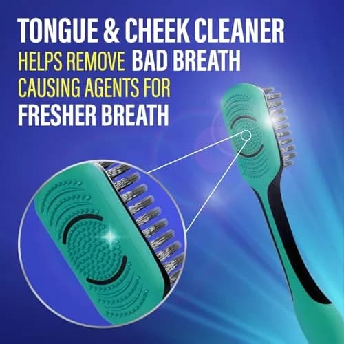 GuruNanda Gentle Giant Charcoal Toothbrush - Dual Action Flossing Spiral Bristles, Non-Slip Ergo Dexa Grip Handle, 2ct (Pack of 2) thumbnail 6