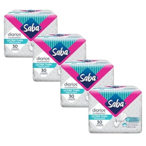 Saba Diarios Ultra Thin Multishape Panty Liners 120 Count | Light Daily Protection, Discreet & Comfortable thumbnail 1