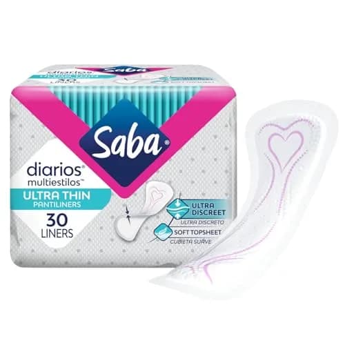 Saba Diarios Ultra Thin Multishape Panty Liners 120 Count | Light Daily Protection, Discreet & Comfortable thumbnail 2