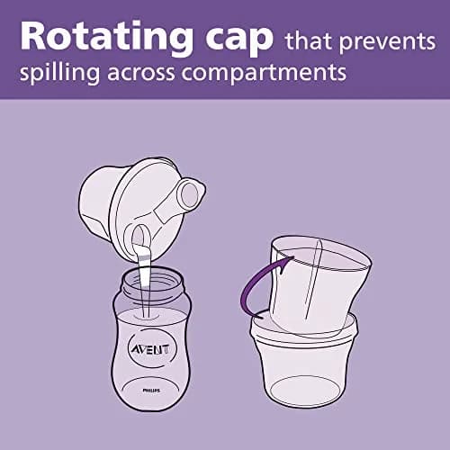 Philips Avent Powder Formula Dispenser and Snack Cup | 260ml (9 oz) | BPA-Free, Grey, Pack of 2 thumbnail 4