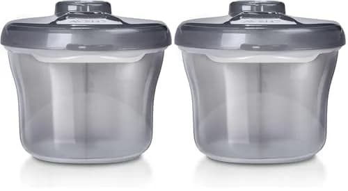 Philips Avent Powder Formula Dispenser and Snack Cup | 260ml (9 oz) | BPA-Free, Grey, Pack of 2 thumbnail 1