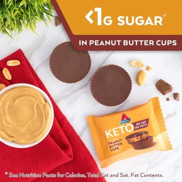 Atkins Keto Peanut Butter Cups 20 Count | Naturally Flavored, Zero Sugar, Gluten Free thumbnail 5