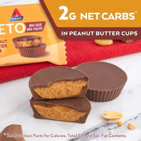 Atkins Keto Peanut Butter Cups 20 Count | Naturally Flavored, Zero Sugar, Gluten Free thumbnail 7