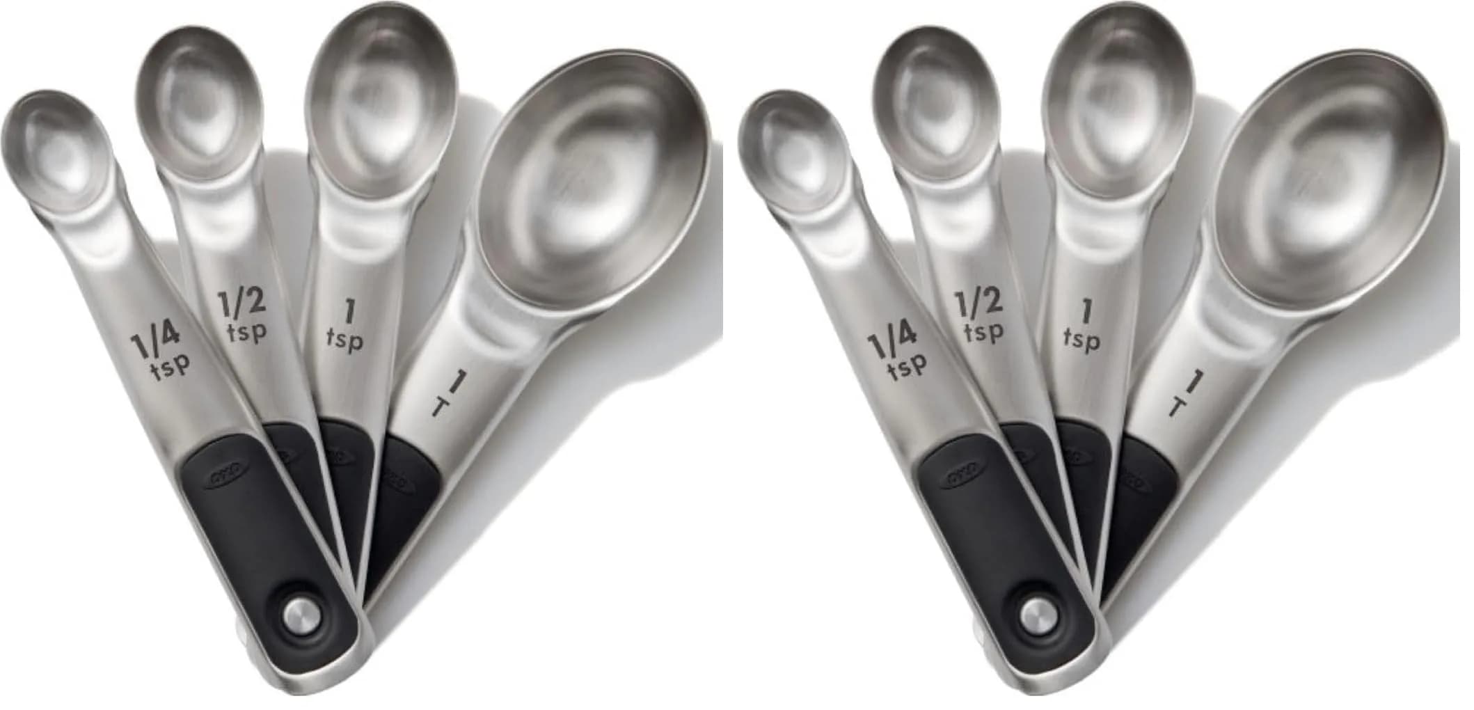 OXO Good Grips 4 Piece Stainless Steel Measuring Spoons Set with Magnetic Snaps, 15ml (1 T) | Precision Baking & Cooking
