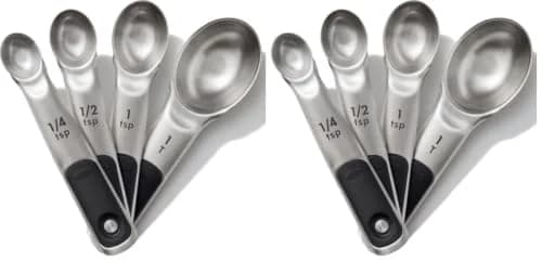 OXO Good Grips 4 Piece Stainless Steel Measuring Spoons Set with Magnetic Snaps, 15ml (1 T) | Precision Baking & Cooking thumbnail 1