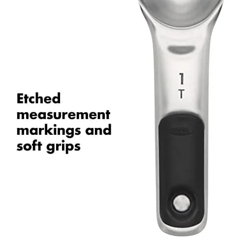 OXO Good Grips 4 Piece Stainless Steel Measuring Spoons Set with Magnetic Snaps, 15ml (1 T) | Precision Baking & Cooking thumbnail 7