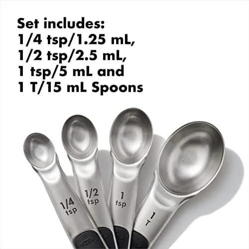 OXO Good Grips 4 Piece Stainless Steel Measuring Spoons Set with Magnetic Snaps, 15ml (1 T) | Precision Baking & Cooking thumbnail 3