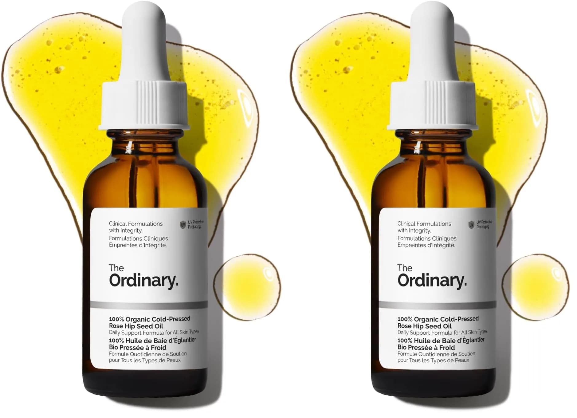 The Ordinary 100% Organic Cold-Pressed Rose Hip Seed Oil 60ml (2 Fl Oz) | Hydrates Skin & Improves Uneven Tone — Yellow