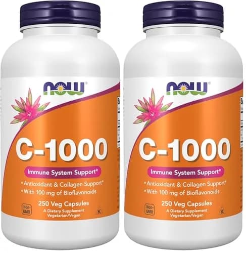 NOW Foods Vitamin C-1,000 with Bioflavonoids 250 Veg Capsules | Antioxidant & Collagen Support thumbnail 1