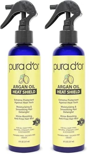 PURA D'OR Argan Oil Heat Shield Protectant Spray 474ml (16 Fl Oz) | Protects Up To 450º F From Heat Styling thumbnail 1