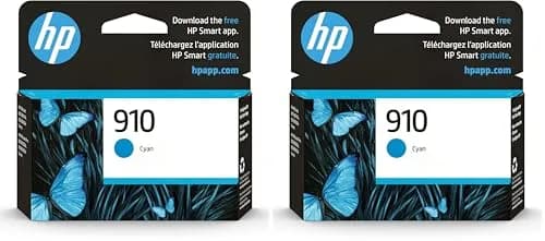 HP 910 Cyan Ink Cartridge 2 Pack | Fade-Resistant Documents & Brilliant Images thumbnail 1