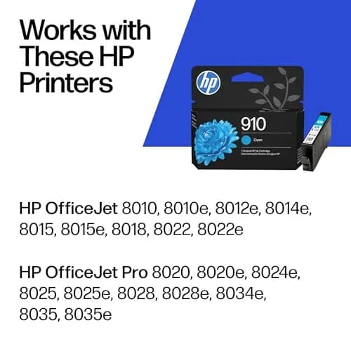 HP 910 Cyan Ink Cartridge 2 Pack | Fade-Resistant Documents & Brilliant Images thumbnail 2