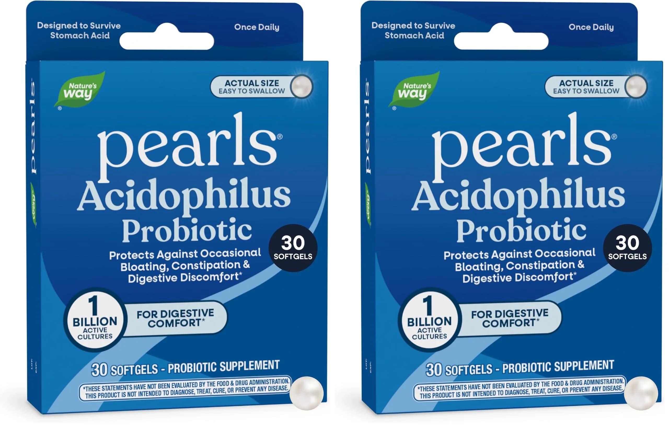 Nature's Way Probiotic Pearls Acidophilus Softgels 60 Count (Pack of 2) | Supports Digestive Balance & Gut Health - main product image