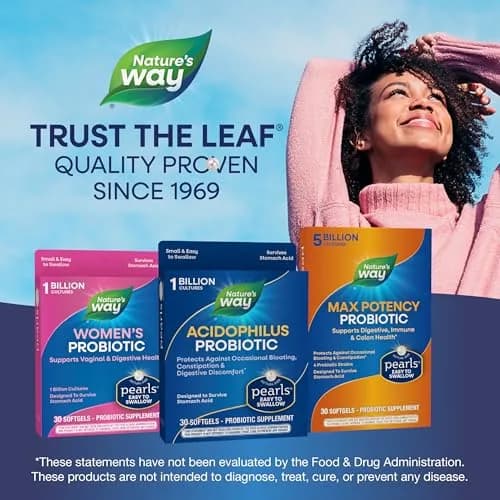 Nature's Way Probiotic Pearls Acidophilus Softgels 60 Count (Pack of 2) | Supports Digestive Balance & Gut Health thumbnail 6
