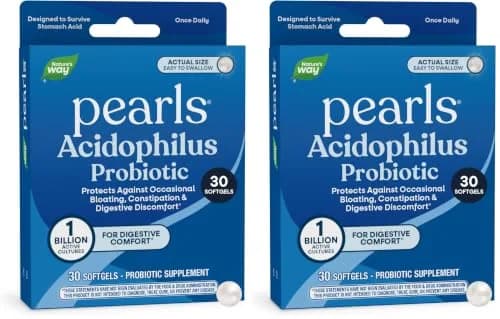 Nature's Way Probiotic Pearls Acidophilus Softgels 60 Count (Pack of 2) | Supports Digestive Balance & Gut Health thumbnail 1