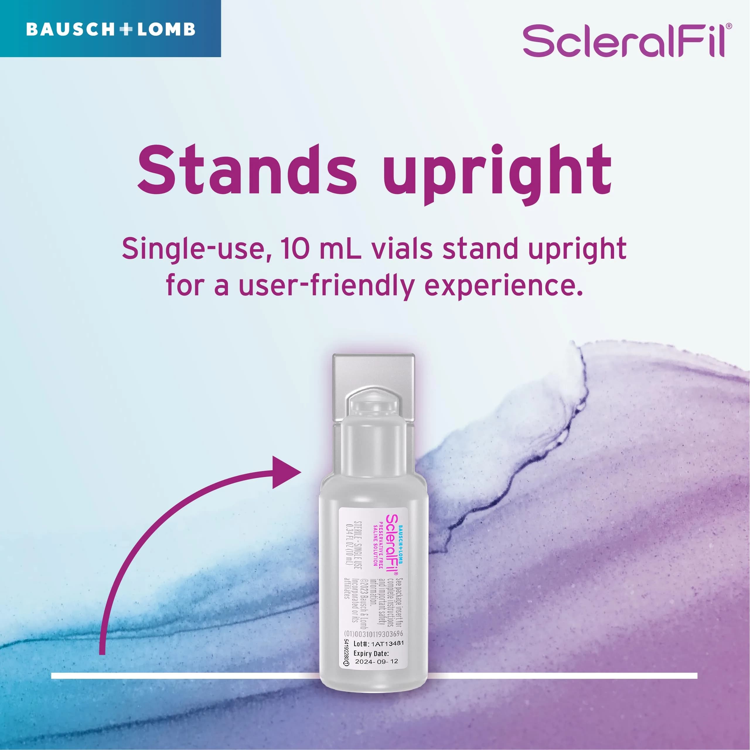 Bausch + Lomb ScleralFil Preservative-Free Saline Solution 60 x 10ml Vials | Buffered Isotonic for Scleral Lenses - view 3