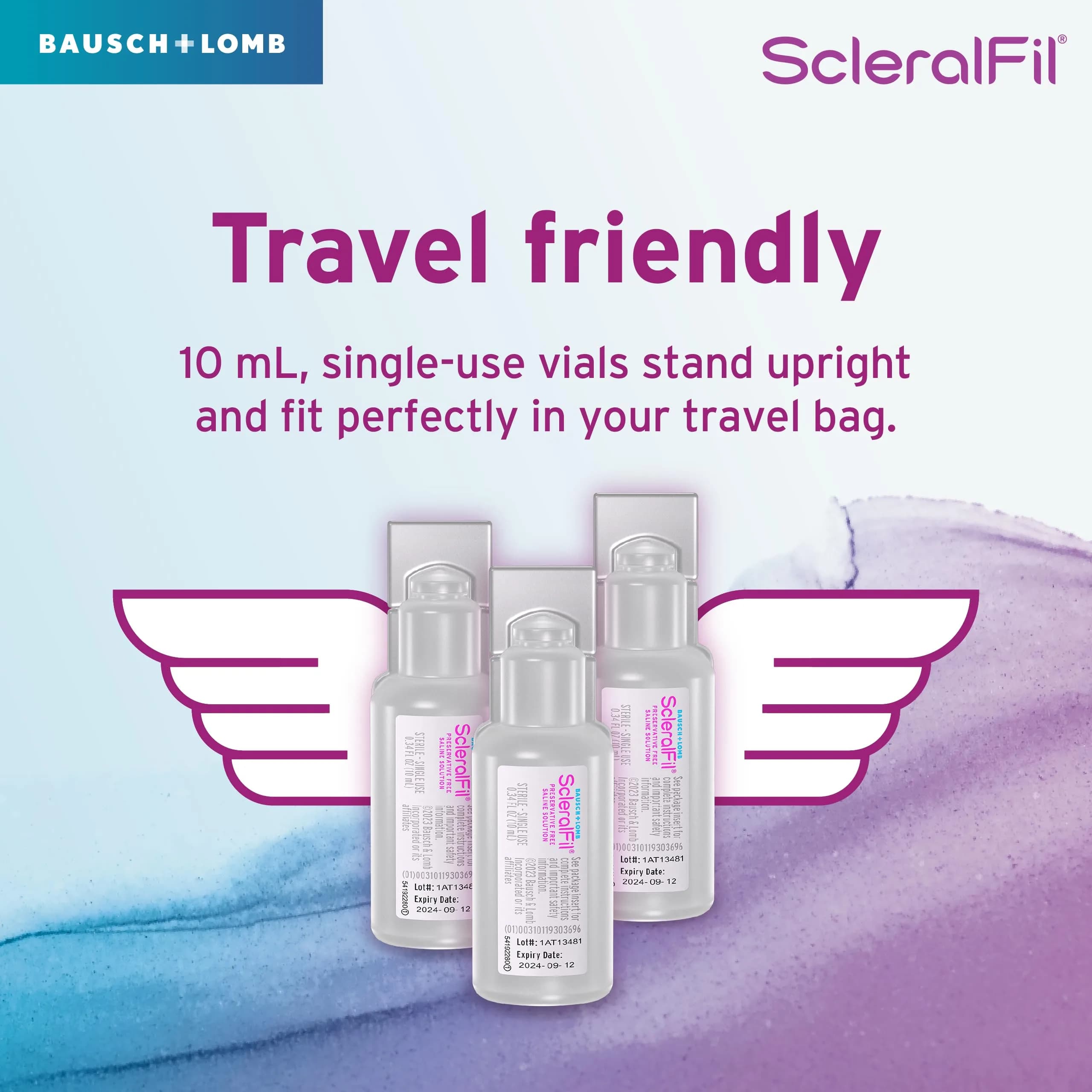 Bausch + Lomb ScleralFil Preservative-Free Saline Solution 60 x 10ml Vials | Buffered Isotonic for Scleral Lenses - view 4