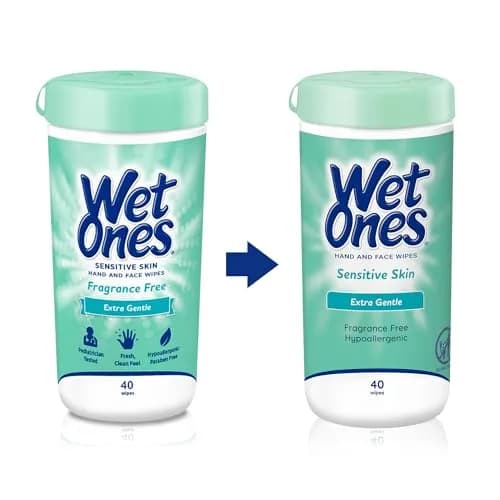 Wet Ones Sensitive Skin Hand and Face Wipes Unscented 40ct Canister (Pack of 12) | Hypoallergenic & Pediatrician Tested thumbnail 6