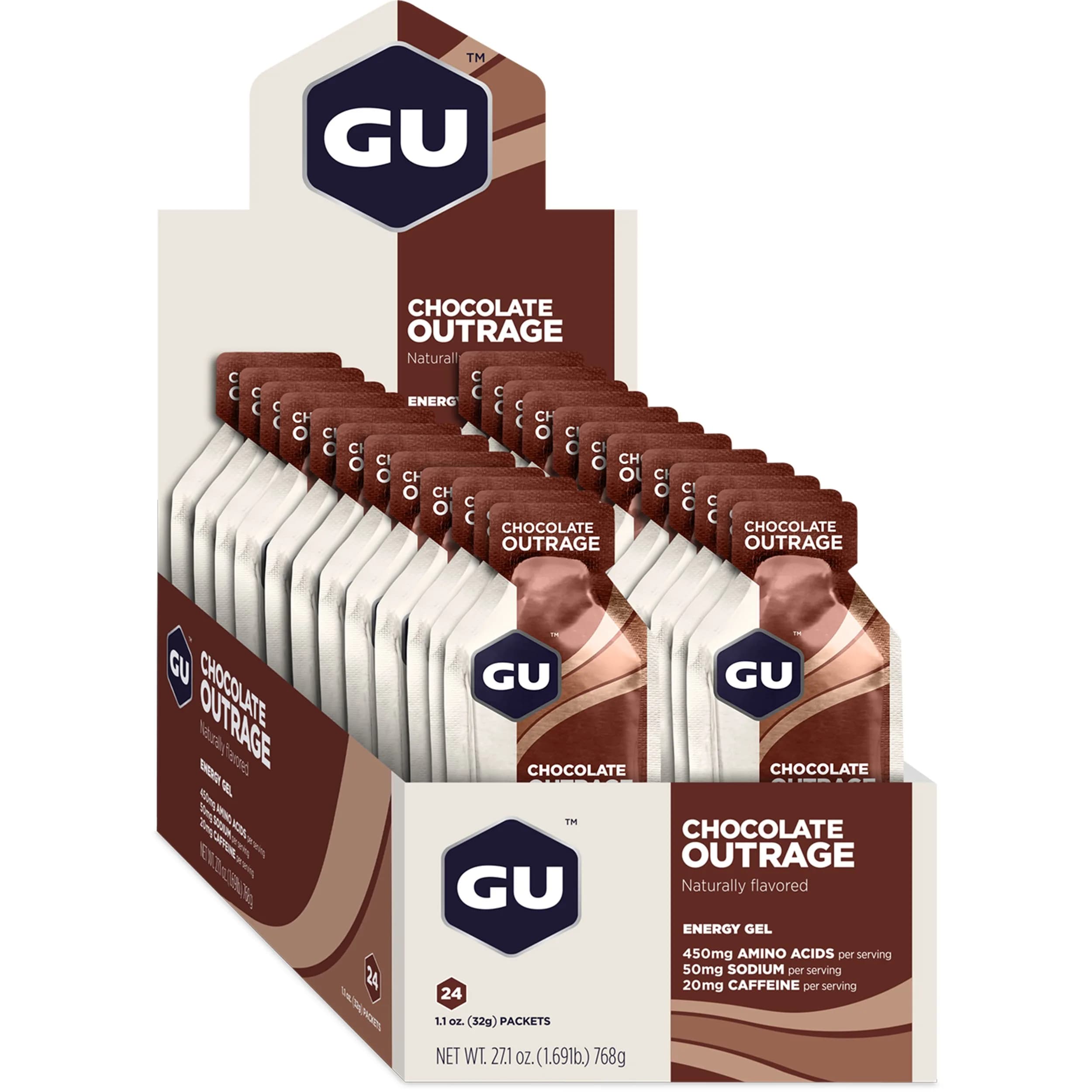 GU Energy Chocolate Outrage Energy Gel 24 Count (Pack of 2) | 100 Calories Per Packet - view 6
