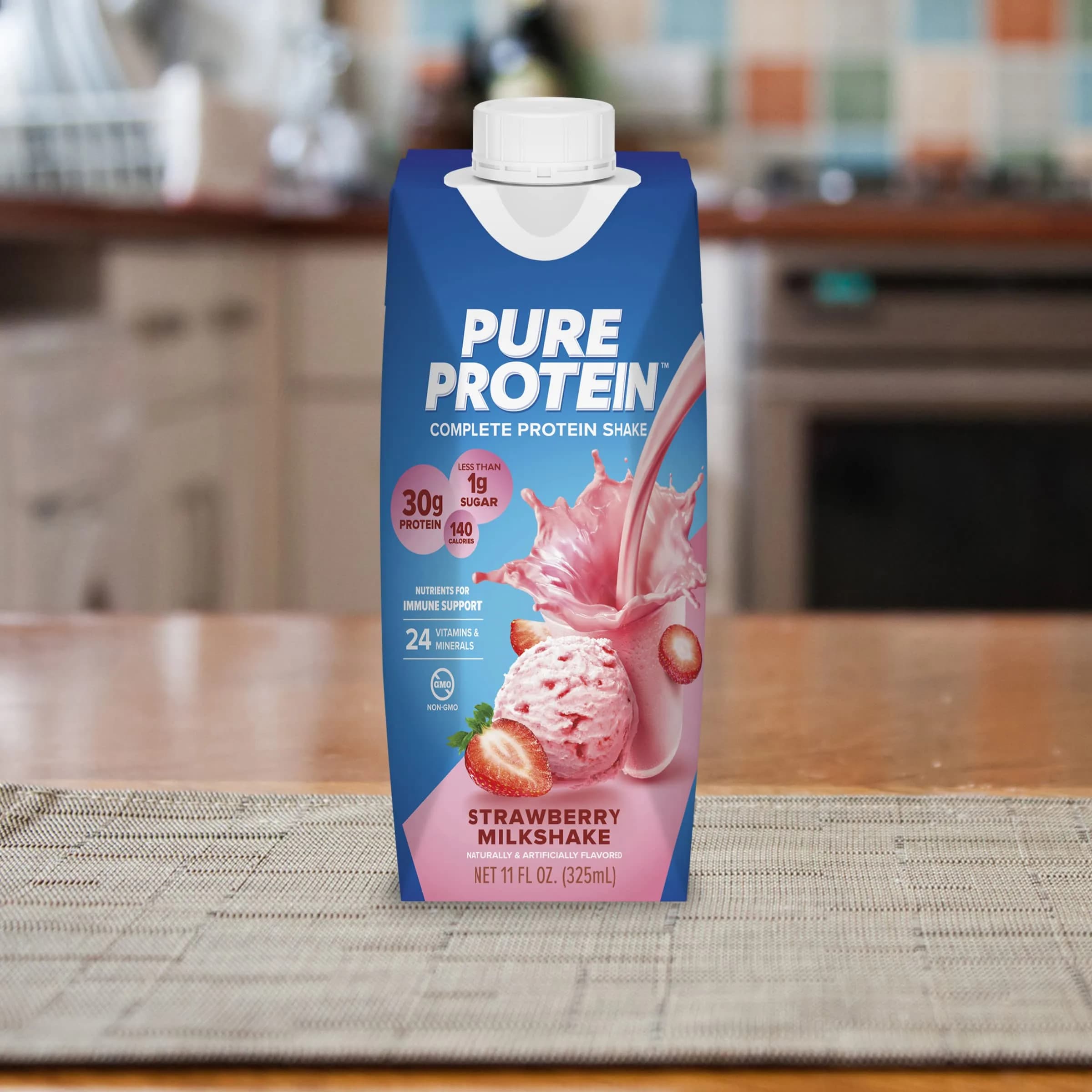 Pure Protein Strawberry Protein Shake Ready to Drink 325ml (11 Fl Oz) (Pack of 24) | 30g Complete Protein - view 6