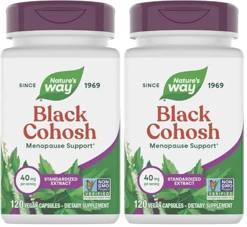 Nature's Way Black Cohosh Premium Extract Vegan Capsules 240 Count (120 Count Pack of 2) | Menopause Support with 40 mg per Serving thumbnail 1