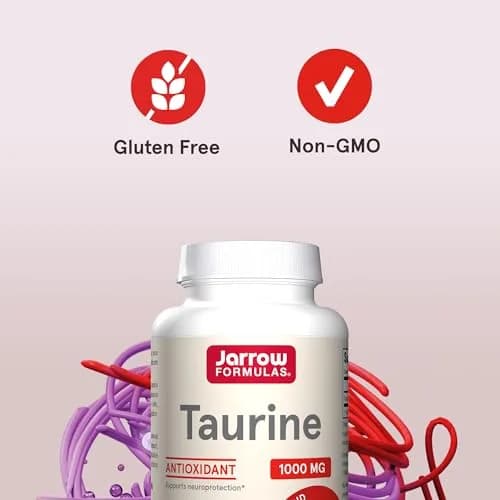 Jarrow Formulas Taurine 1000 mg Capsules | 200 Count (Pack of 2) | Amino Acid Supplement for Brain Health Support thumbnail 5