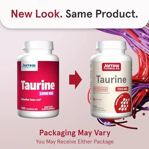 Jarrow Formulas Taurine 1000 mg Capsules | 200 Count (Pack of 2) | Amino Acid Supplement for Brain Health Support thumbnail 2