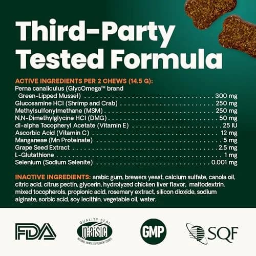 VetriScience Extra Strength Healthy Hip & Joint Chews for Small Dogs | 60 Chews (120 Total Chews) | Supports Mobility & Flexibility thumbnail 8