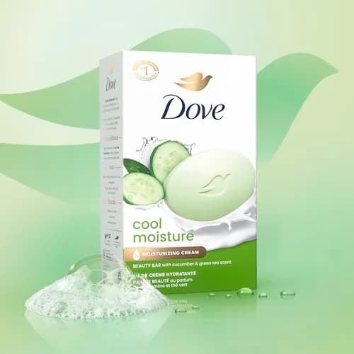 Dove Moisture Beauty Bar Soap 3.75 oz Pack of 16 | Refreshing Cucumber & Green Tea thumbnail 6
