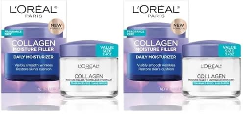 L'Oreal Paris Collagen Moisture Filler Face Cream 177ml (3.4 Oz Pack of 2) | Fragrance-Free Hydration for Plump Skin thumbnail 1