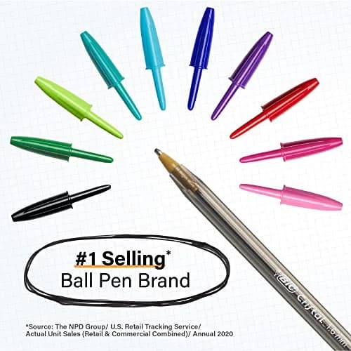 BIC Cristal Xtra Bold Ballpoint Pens, 1.6mm Bold Point, Assorted Colors, 48 Pens Total | Vivid & Dramatic Lines thumbnail 4