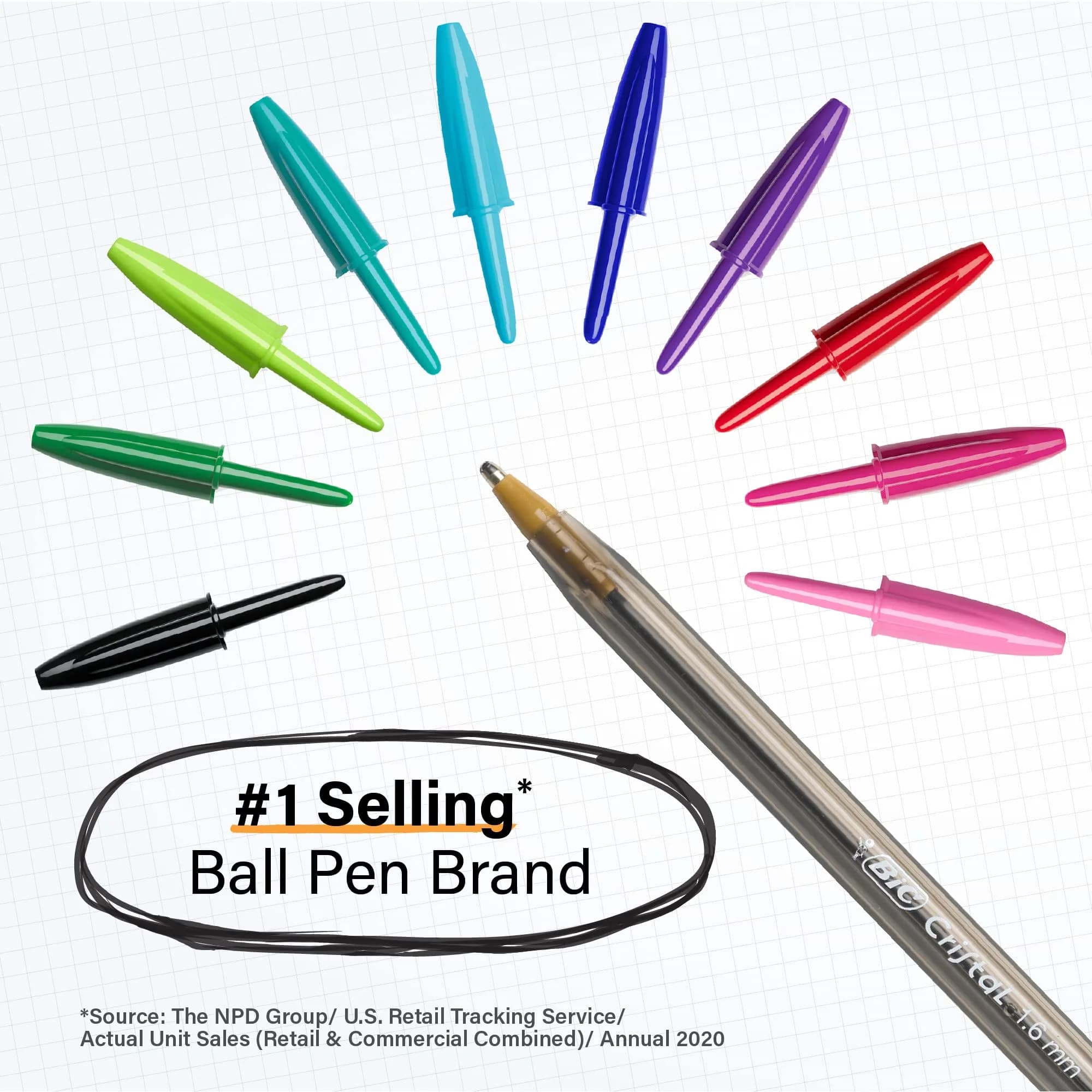 BIC Cristal Xtra Bold Ballpoint Pens, Vivid Assorted Ink, 1.6mm Bold Point, 24 Count (Pack of 2) - view 4