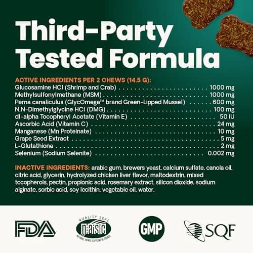 VetriScience Extra Strength Healthy Hip & Joint Chews for Dogs, 120 Chews (Pack of 2) | Advanced Joint Support for Mobility & Flexibility thumbnail 8