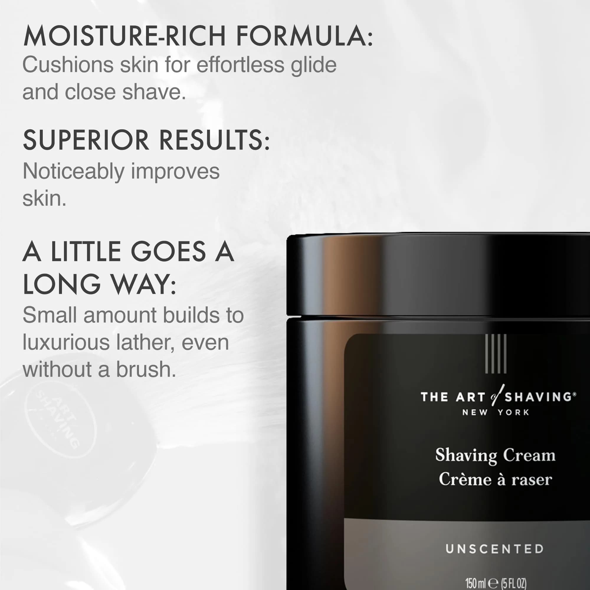 The Art of Shaving Unscented Shaving Cream for Men, 5 Fl Oz (Pack of 2) - view 2
