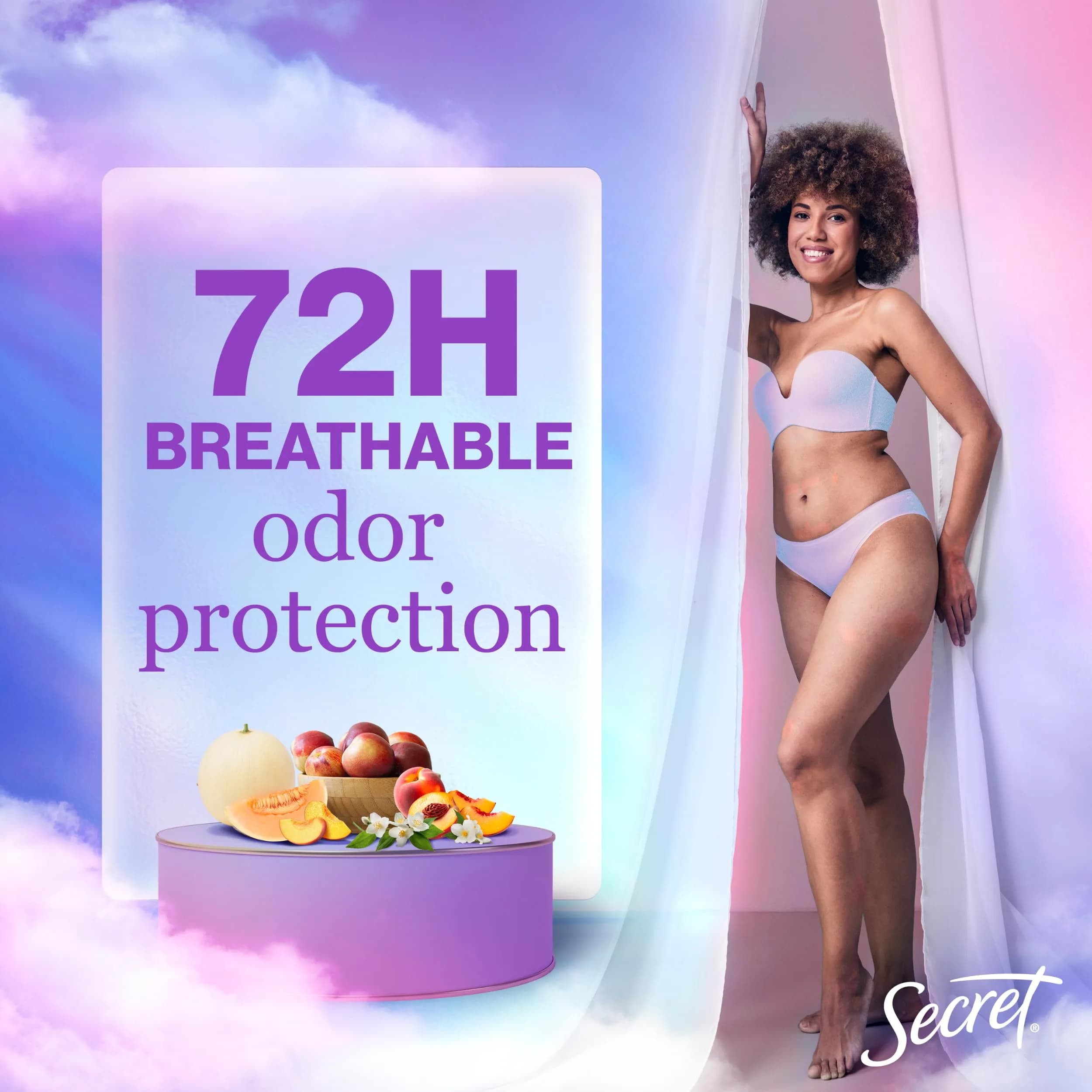 Secret Fresh Antiperspirant Deodorant for Women, Sweet Nectarine Scent, 2.6 oz (Pack of 2) - view 3