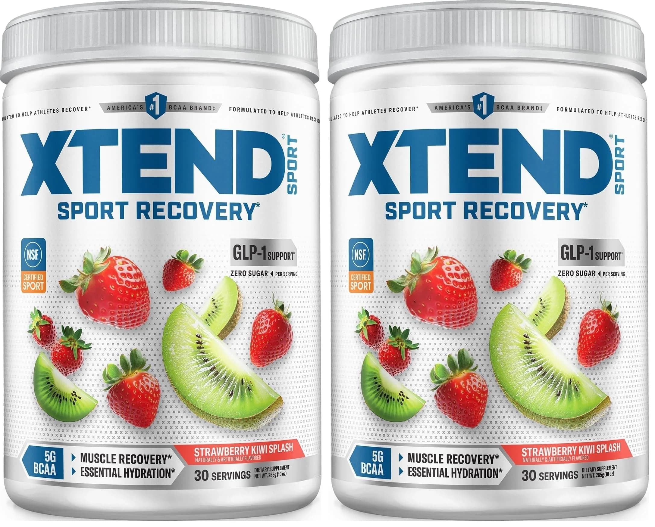 Xtend BCAA Powder Strawberry Kiwi Splash | Electrolyte Recovery & Hydration (12.2 oz, Pack of 2) — Strawberry Kiwi Splash