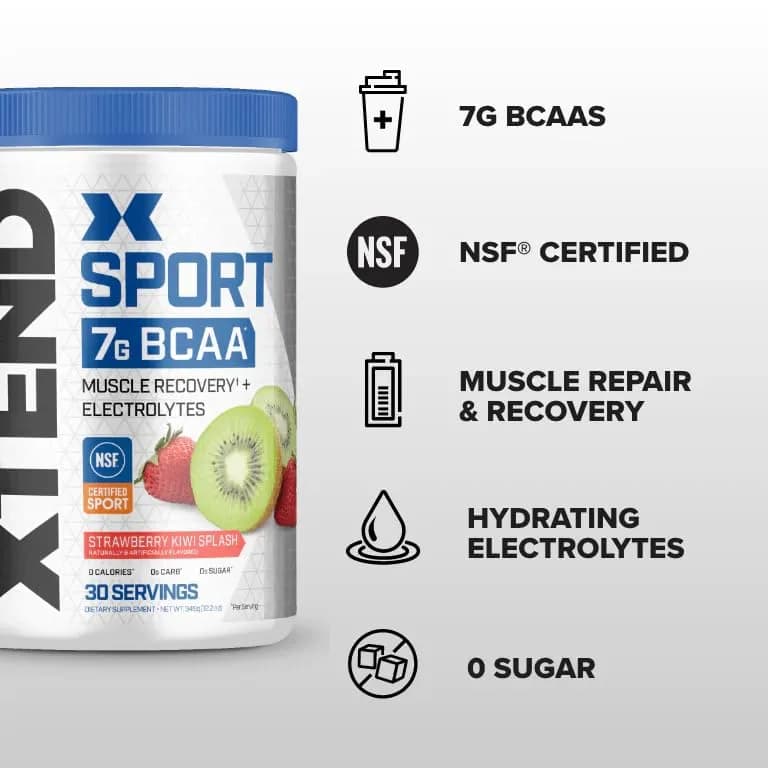 Xtend BCAA Powder Strawberry Kiwi Splash | Electrolyte Recovery & Hydration (12.2 oz, Pack of 2) thumbnail 9