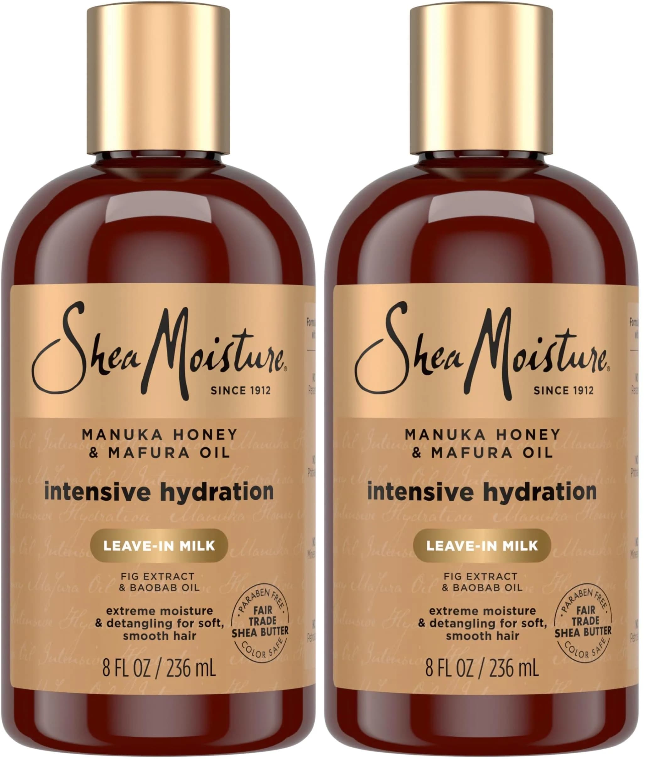 SheaMoisture Intensive Hydration Hair Milk Manuka Honey & Mafura Oil 16 fl oz (473ml) | For Dry, Brittle Hair — Brown