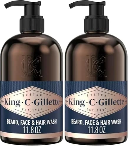King C. Gillette Beard Wash for Men 710ml (23.6 Fl Oz) | Infused with Argan & Avocado Oils thumbnail 1
