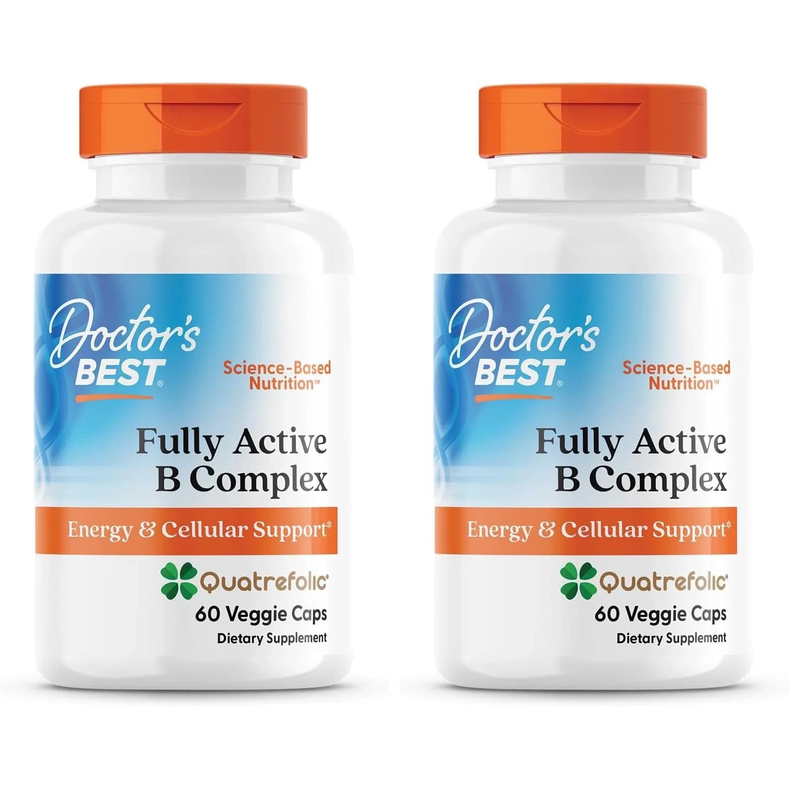 Doctor's BEST Fully Active B Complex Supplement 120 Count (Pack of 2) | Energy & Cellular Support with Methylated B12 & Folate — Pack of 2