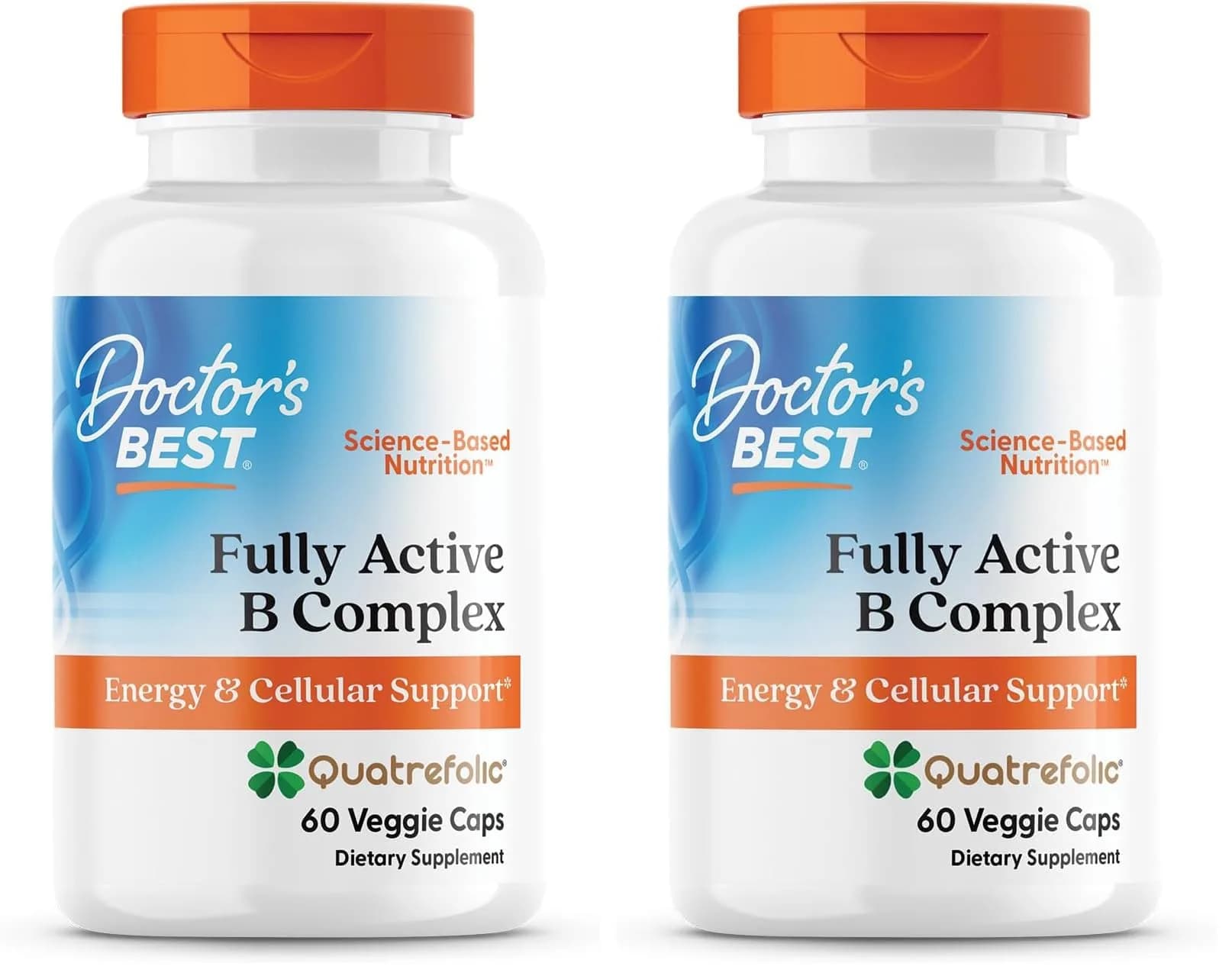 Doctor's BEST Fully Active B Complex Supplement 120 Count (Pack of 2) | Energy & Cellular Support with Methylated B12 & Folate - main product image