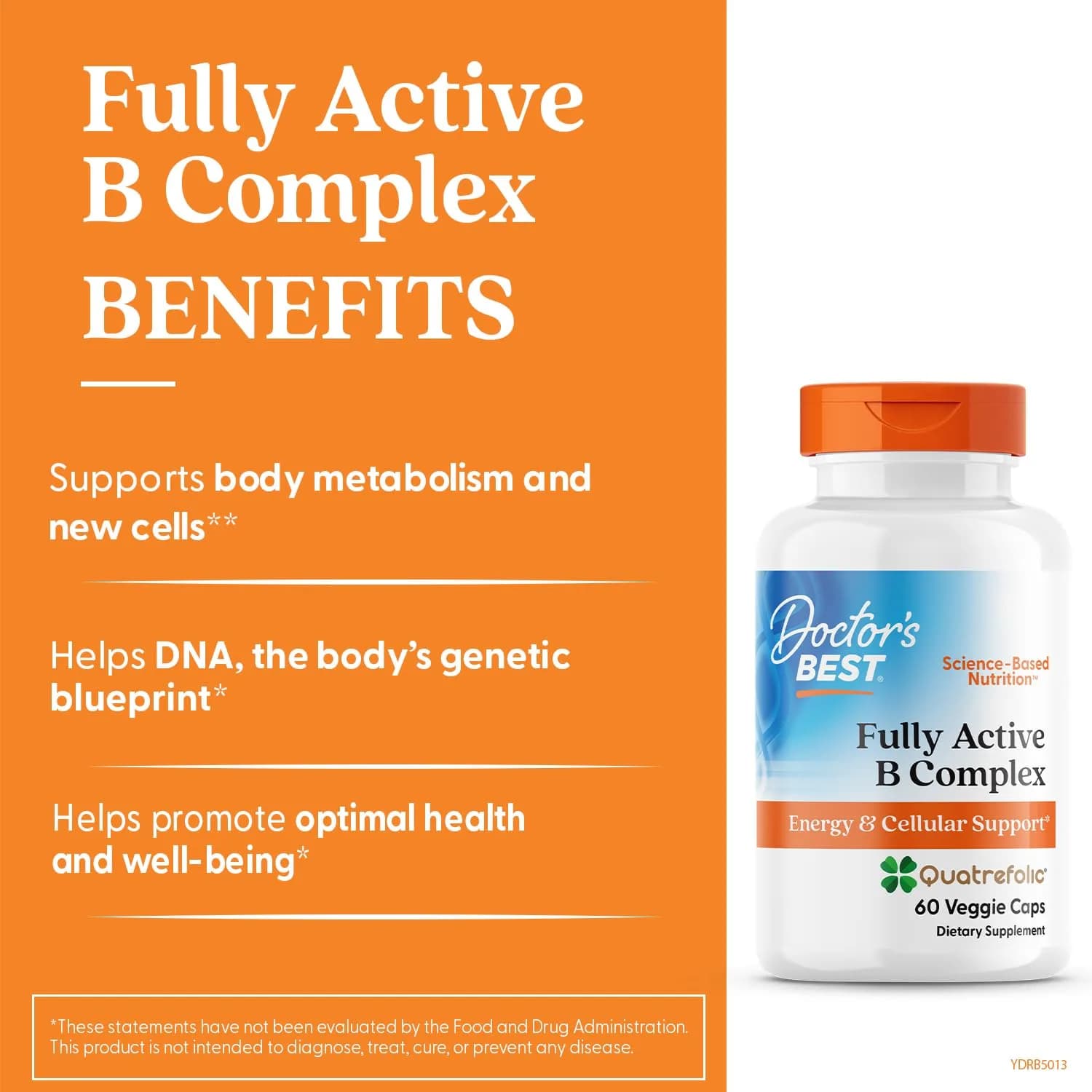 Doctor's BEST Fully Active B Complex Supplement 120 Count (Pack of 2) | Energy & Cellular Support with Methylated B12 & Folate - view 2