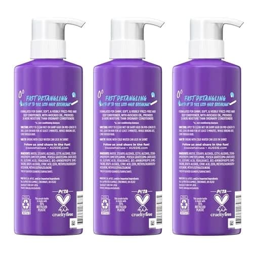 Aussie 3 Minute Miracle Moist Deep Conditioner for Dry Hair, Avocado & Jojoba Oil, 48 Fl Oz Total (Pack of 6 x 16 Fl Oz Bottles) | Hydrating & Smoothing thumbnail 8