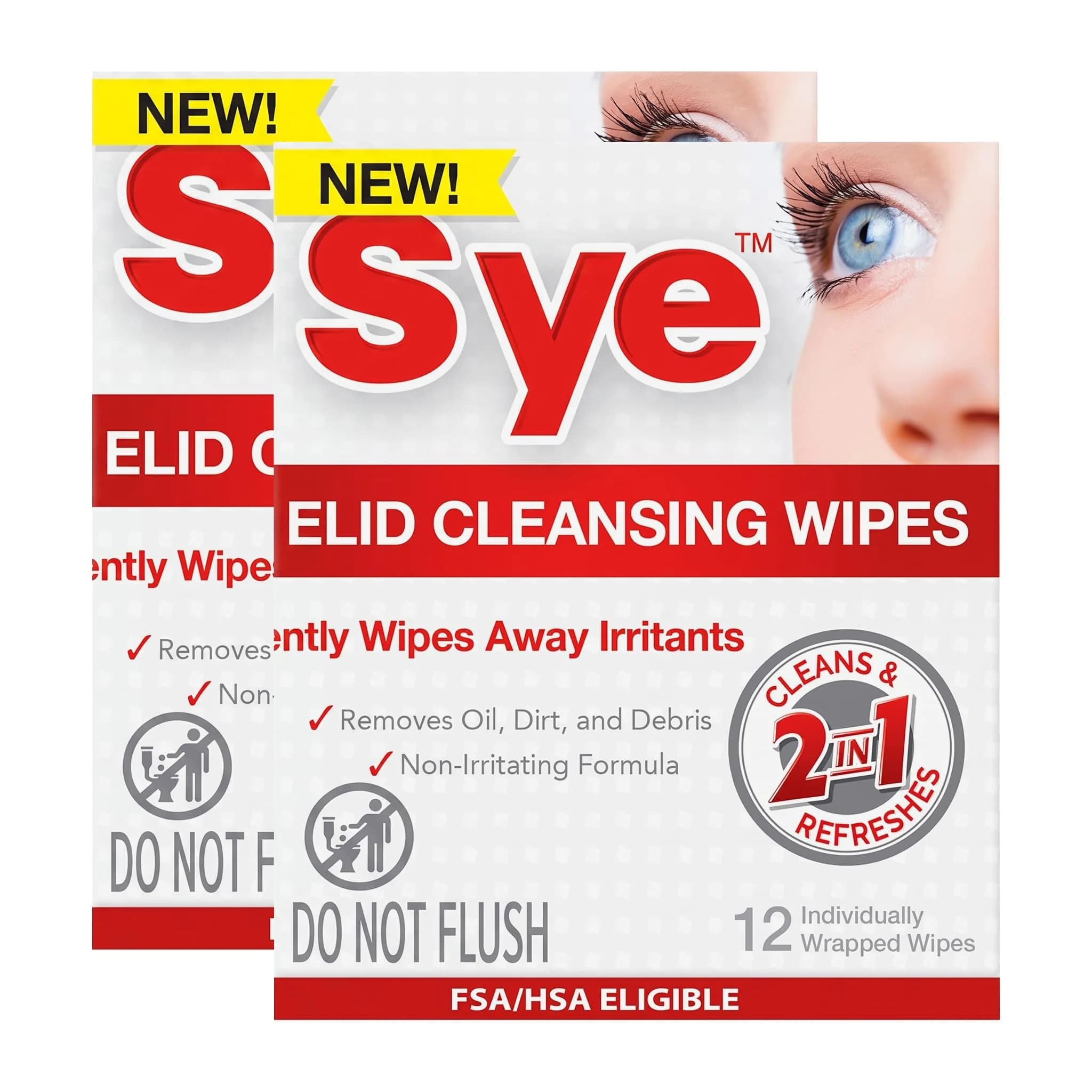 Stye Cleansing Wipes – Individually Wrapped Face Wipes Gently Remove Oil, Dirt & Contaminants, 12 Count (Pack of 2) | Ophthalmologist-Tested