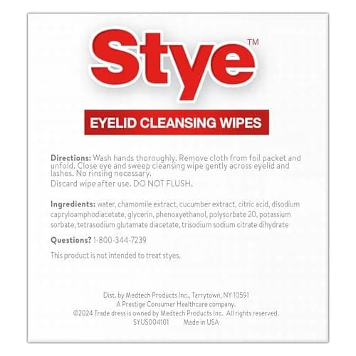 Stye Cleansing Wipes – Individually Wrapped Face Wipes Gently Remove Oil, Dirt & Contaminants, 12 Count (Pack of 2) | Ophthalmologist-Tested thumbnail 8