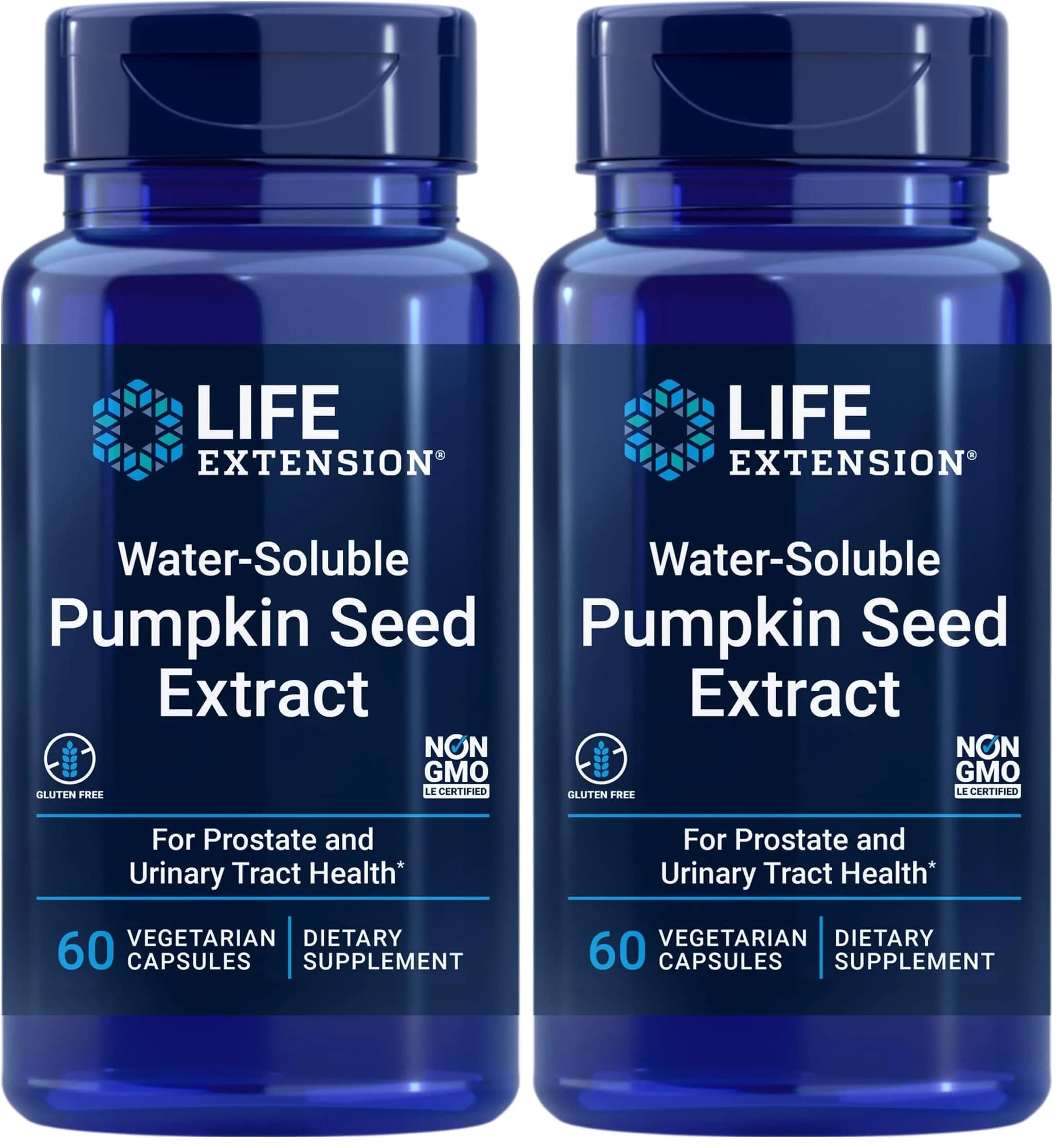 Life Extension Water-Soluble Pumpkin Seed Extract Capsules 120 Count (Pack of 2) | Supports Prostate & Urinary Tract Health - main product image